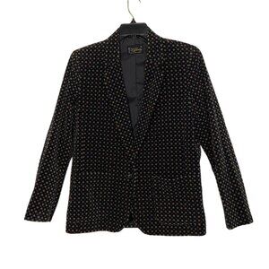 TR Bentley Vintage Cotton Velvet Color Polka Dot Blazer Size 12
